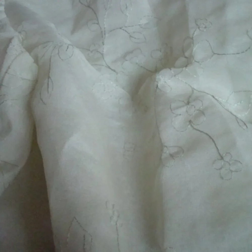 NWOT SET OF 2 SHEER CURTAIN PANELS W/NEEDLE EMBROIDERY